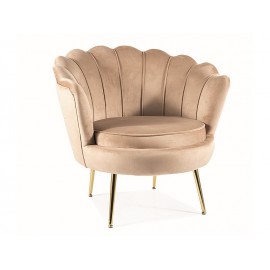 80-3245 FOTEL CAMELLIA 1 VELVET BEŻOWY BLUVEL 28/ZŁOTY