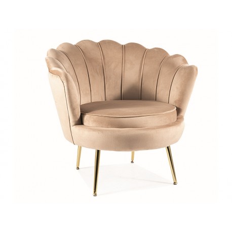 80-3245 FOTEL CAMELLIA 1 VELVET BEŻOWY BLUVEL 28/ZŁOTY