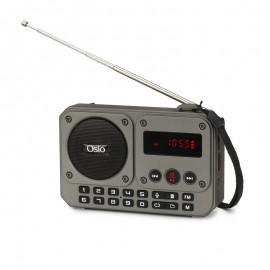 15183-0005 Οsio OPR-3020 Γκρι αναλογικό φορητό ραδιόφωνο με Bluetooth, AUX, USB, FM, κάρτα TF, REC-5W