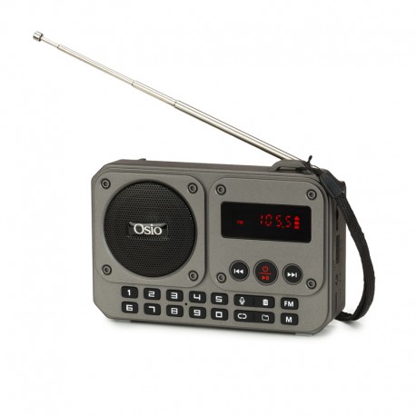 15183-0005 Οsio OPR-3020 Γκρι αναλογικό φορητό ραδιόφωνο με Bluetooth, AUX, USB, FM, κάρτα TF, REC-5W