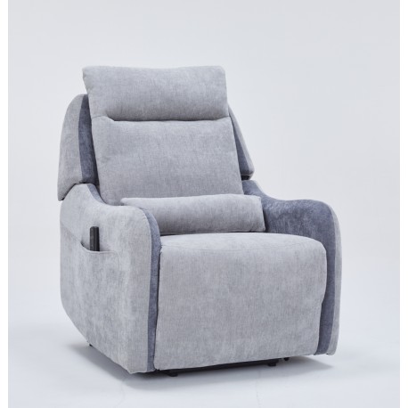 0051.AR52G Mayfair πολυθρόνα relax Shiatsu massage lift με ηλεκτρική ανάκλιση 80x88x102εκ. Γκρι ανοιχτο/Γκρι σκούρο ύφασμα Γκρι 
