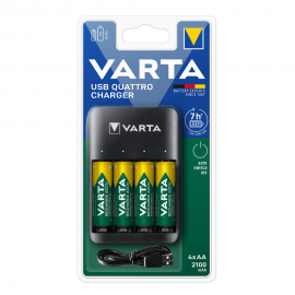 128616 VARTA USB Quattro Charger + 4xAA 2100mAh