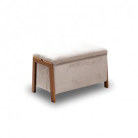 40-0603 DALI ΣΚΑΜΠΟ VELVET BEIGE ΜΕ ΑΠΟΘ. ΧΩΡΟ 75X42X44εκ.