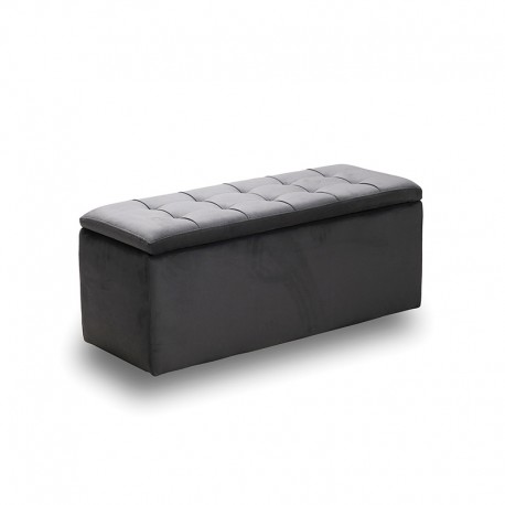 40-0607 LIDO ΣΚΑΜΠΟ VELVET GREY ΜΕ ΑΠΟΘ. ΧΩΡΟ 101X41X42εκ.