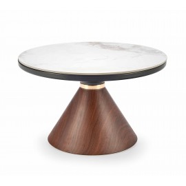 60-20723 GENESIS coffee table, white marble / walnut / gold DIOMMI V-CH-GENESIS-LAW