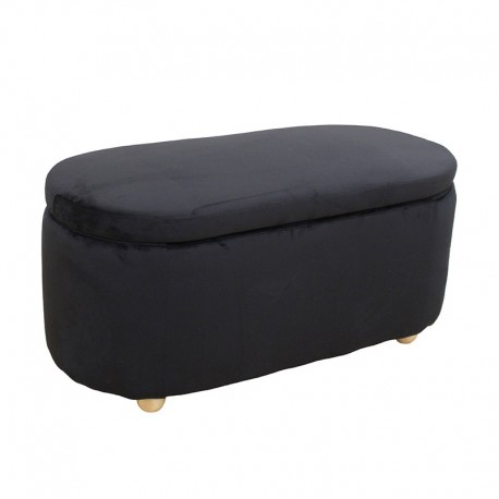 40-0605 FOSTER ΣΚΑΜΠΟ VELVET BLACK ΜΕ ΑΠΟΘ. ΧΩΡΟ 99Χ45X45εκ.