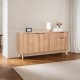 086-000020 Μπουφές Hamea pakoworld mdf σε φυσική απόχρωση 150x39,5x73εκ