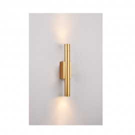 43061-Golden Inlight Επιτοίχιο φωτιστικό LED 2*5W 3000K σε χρυσαφί απόχρωση απο αλουμίνιο D:30x6cm (43061-Golden)