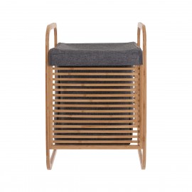 02-13042 ESTIA ΚΑΛΑΘΙ ΑΠΛΥΤΩΝ BAMBOO ΜΕ ΘΗΚΗ ΠΟΛΥΕΣΤΕΡΑ 40x35x60.5cm