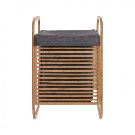 02-13042 ESTIA ΚΑΛΑΘΙ ΑΠΛΥΤΩΝ BAMBOO ΜΕ ΘΗΚΗ ΠΟΛΥΕΣΤΕΡΑ 40x35x60.5cm