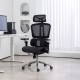 275-000022 Καρέκλα γραφείου εργασίας Jeffer pakoworld mesh σε μαύρη απόχρωση 67x62x115-125εκ