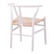 029-000343 Καρέκλα Wishbone pakoworld rubberwood-σχοινί σε λευκή απόχρωση 60x51x80εκ