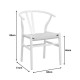 029-000343 Καρέκλα Wishbone pakoworld rubberwood-σχοινί σε λευκή απόχρωση 60x51x80εκ