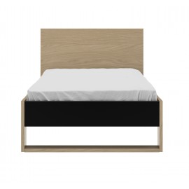 0041.GM71 Nael κρεβάτι μονό 100x195x80εκ. (  για στρώμα 90x200εκ. ) Rookwood Oak / Μαύρο Rookwood Oak / Μαύρο  100x205εκ.  Ύψος 