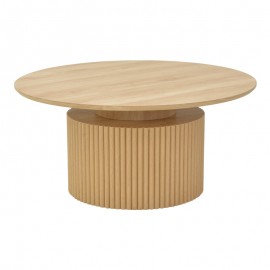 101-000125 Τραπέζι σαλονιού Opols pakoworld mdf σε  φυσική απόχρωση Φ90x42εκ