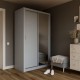 GR-LINEAMIR-3 Ντουλάπα Linea Γκρι με καθρέφτη 120x60x215cm