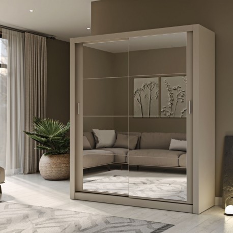 GR-REFLMIR-4 Ντουλάπα Reflex Cashmere με καθρέφτη 180x60x215cm