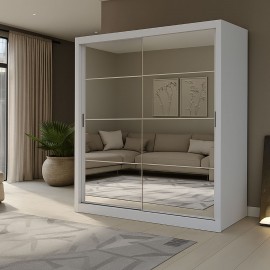 GR-REFLMIR-1 Ντουλάπα Reflex Λευκή με καθρέφτη 180x60x215cm