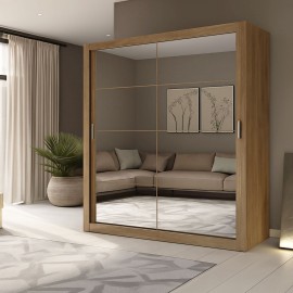 GR-REFLMIR-2 Ντουλάπα Reflex Χρυσό Δρυς με καθρέφτη 180x60x215cm