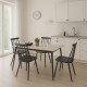 200-001260 Τραπεζαρία Aurora I-Gustas pakoworld σετ 5τεμ sintered stone-μαύρο 120x60x75εκ