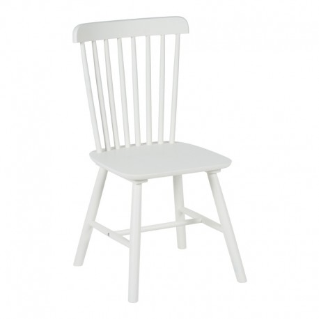 128-000040 Καρέκλα Melia pakoworld rubberwood σε λευκή απόχρωση 45x51x87εκ