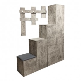 049-000106 Έπιπλο εισόδου Nenich pakoworld σε γκρι oak απόχρωση 150x37x180εκ