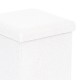 257-000041 Σκαμπό-μπαούλο Crystal pakoworld μπουκλέ ύφασμα σε ivory απόχρωση 38x38x38εκ