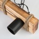 147-000044 Φωτιστικό οροφής τρίφωτο PWL-1027 pakoworld Ε27 φυσικό-μαύρο 48.5x10x47εκ