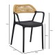Ε3152,1 DOLLI Πολυθρόνα Στοιβαζόμενη, PP-UV Μαύρο, Rope Wicker Φυσικό