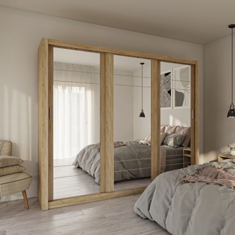 GR-GRANDMIR Ντουλάπα Grandio Σονόμα με καθρέφτη 250x60x215cm