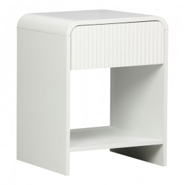 260-000029 Κομοδίνο Zeplen pakoworld MDF σε λευκή απόχρωση 40x40x53εκ