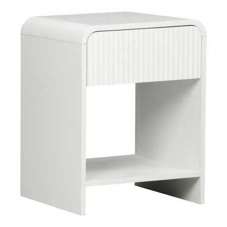 260-000029 Κομοδίνο Zeplen pakoworld MDF σε λευκή απόχρωση 40x40x53εκ