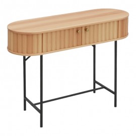 260-000035 Κονσόλα Zeplen pakoworld MDF-μέταλλο σε oak απόχρωση 100x35x75εκ