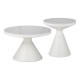 029-000418 Βοηθητικά τραπέζια Coozlin Inart sintered stone σε απόχρωση λευκό μαρμάρου με λευκό μέταλλο
