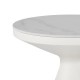 029-000418 Βοηθητικά τραπέζια Coozlin Inart sintered stone σε απόχρωση λευκό μαρμάρου με λευκό μέταλλο