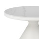 029-000418 Βοηθητικά τραπέζια Coozlin Inart sintered stone σε απόχρωση λευκό μαρμάρου με λευκό μέταλλο