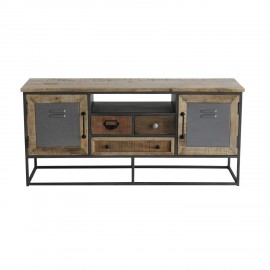 14540004 Έπιπλο Τηλεόρασης ArteLibre Amlet 130x40x58cm Φυσικό/Μαύρο