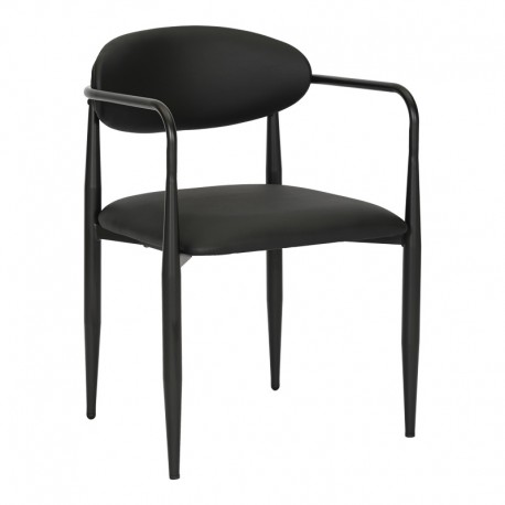 350-000025 Πολυθρόνα Kalone pakoworld pu σε μαύρη απόχρωση 56x55x78εκ