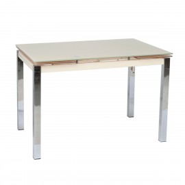 100-038 Τραπέζι Glamour 100 Κρεμ 100(150) x 65 x 75 100(150)x65x75 εκ.