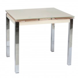 100-041 Τραπέζι Glamour 80 Κρεμ 80(120) x 65 x 75 80(120)x65x75 εκ.