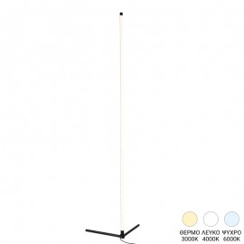 377-000019 Φωτιστικό δαπέδου Esthetic I pakoworld led μέταλλο σε μαύρη απόχρωση 45x2x140εκ