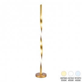 377-000018 Φωτιστικό δαπέδου Pelepho pakoworld led μέταλλο σε χρυσή απόχρωση Φ20x130εκ