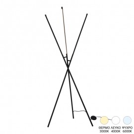 377-000020 Φωτιστικό δαπέδου Loly pakoworld led μέταλλο σε μαύρη απόχρωση 40x40x145εκ