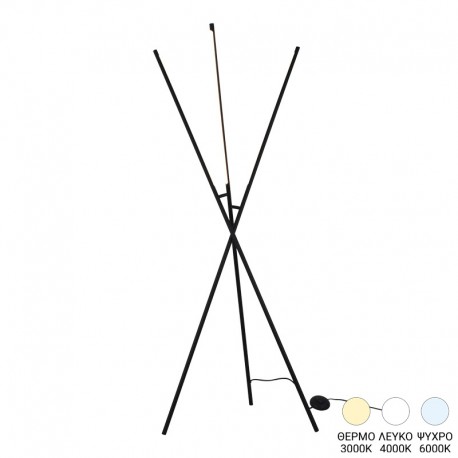 377-000020 Φωτιστικό δαπέδου Loly pakoworld led μέταλλο σε μαύρη απόχρωση 40x40x145εκ