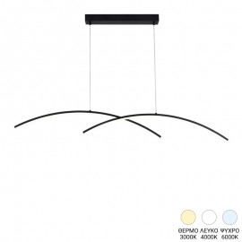 377-000008 Φωτιστικό οροφής δίφωτο led Frenzie pakoworld μέταλλο σε μαύρη απόχρωση 70x2x10εκ