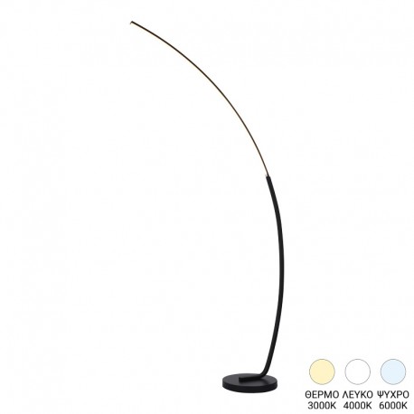377-000021 Φωτιστικό δαπέδου Urena pakoworld led μέταλλο σε μαύρη απόχρωση 70x28x165εκ
