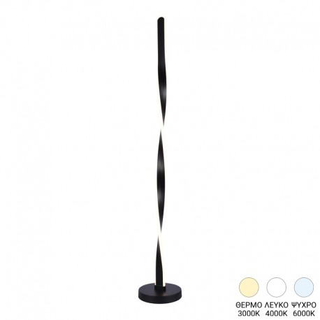 377-000017 Φωτιστικό δαπέδου Pelepho pakoworld led μέταλλο σε μαύρη απόχρωση Φ20x130εκ