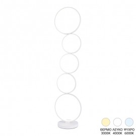 377-000015 Φωτιστικό δαπέδου Chemal pakoworld led μέταλλο σε λευκή απόχρωση Φ30x130εκ
