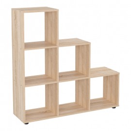 184-000122 Βιβλιοθήκη Schody pakoworld σε oak απόχρωση 105.5x29.2x107εκ