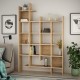 119-001253 Βιβλιοθήκη Manco pakoworld σε oak απόχρωση 122x25.5x188εκ
